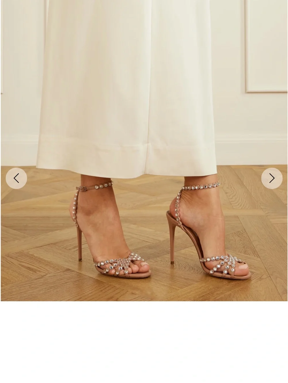 Aquazzura Brown Crystal-Strap Heeled Sandals - Picture 3 of 7